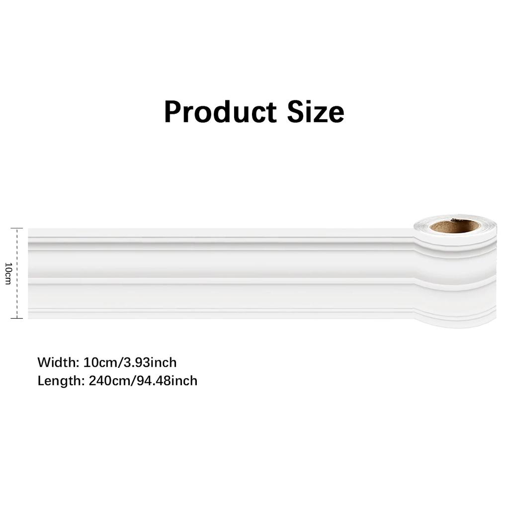 Eco-Friendly PVC Wall Panels, Peel & Stick Baseboard Trim, Decorative Skirting for Home Interior, Non-Toxic DIY Decor Art