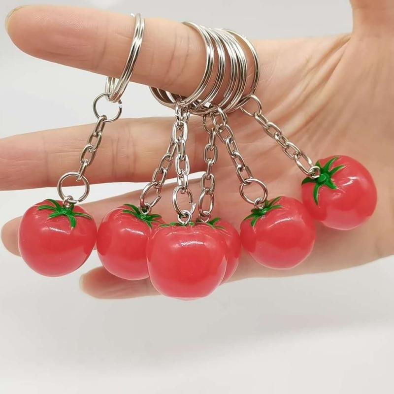 Simulation Tomato Charm Keychain Keyring Backpack Accessories Car Jewelry Gift