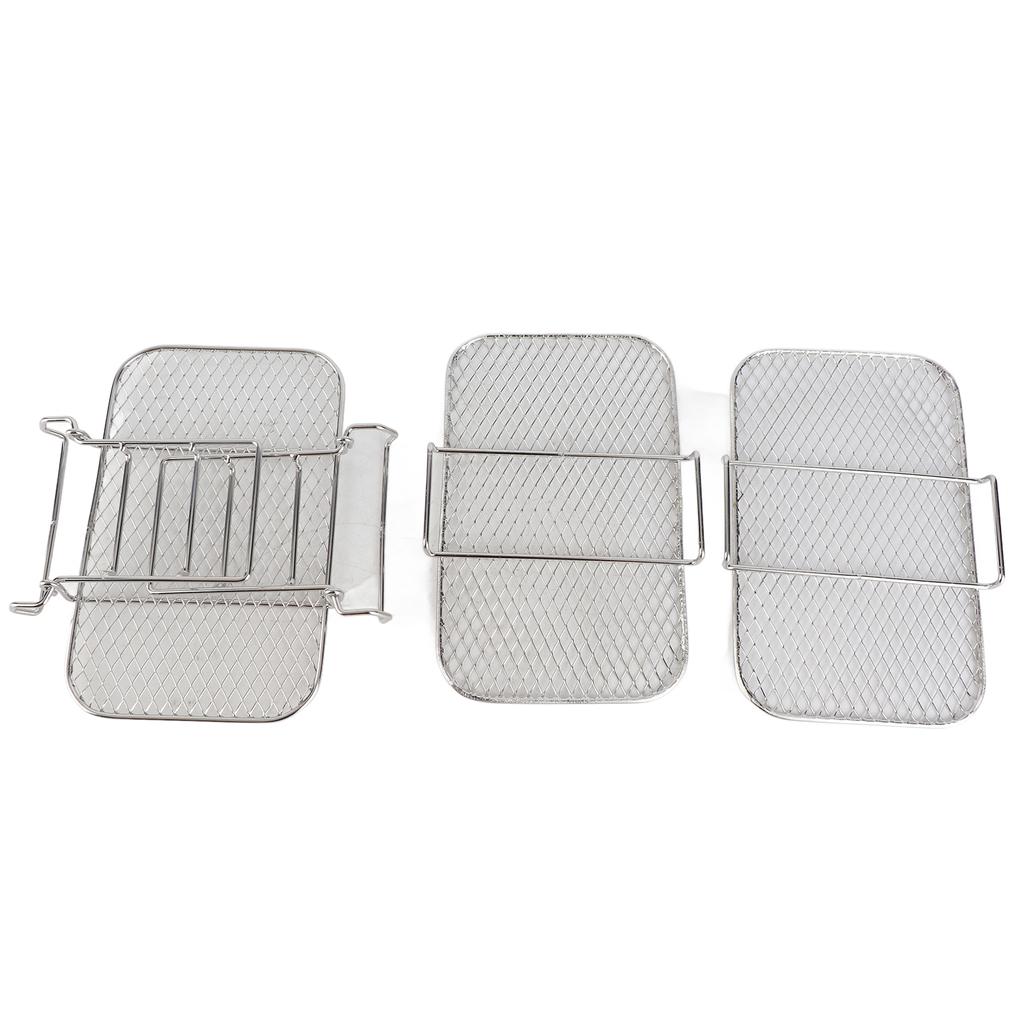 Dual Air Fryer Rack Multi Layered Dehydrator Racks 304 Stainless Steel Dual Air Fryer Stand Racks