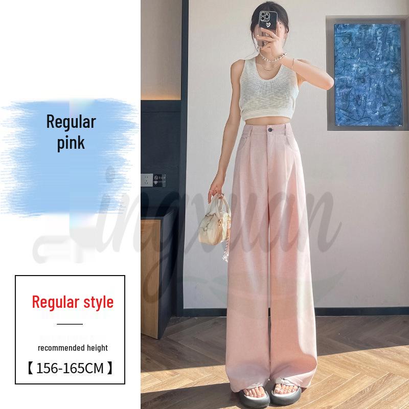 2026 Summer Women s High Waist Wide Leg Cotton & Linen Ice Silk Pants XS