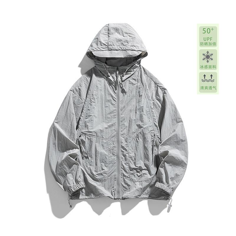 Summer couple anti-ultraviolet skin sunscreen clothing men's and women's UPF10 + light and breathable casual hooded sunscreen clothing