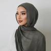 Women Big Size Plain Solid Cotton Rayon Hijab Scarf Lady High Quality Wraps And Shawls Musulman Headband Islamic Turban