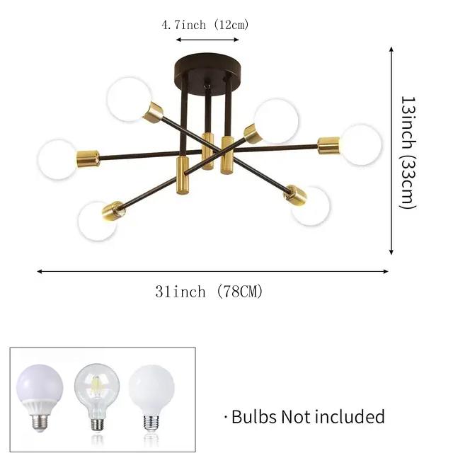 Iron Chandelier Lights Room Decor Gold Ceiling Light Bedroom Decoration Hanging Chandelier Living Room Pendant Lamps Kitchen