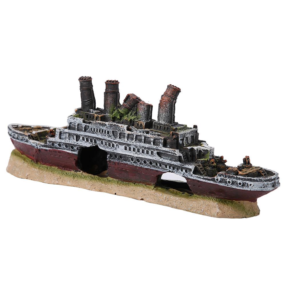 Titanic Lost Wrecked Boat Ship Aquarium Decoration Ornament Wreck Ornaments