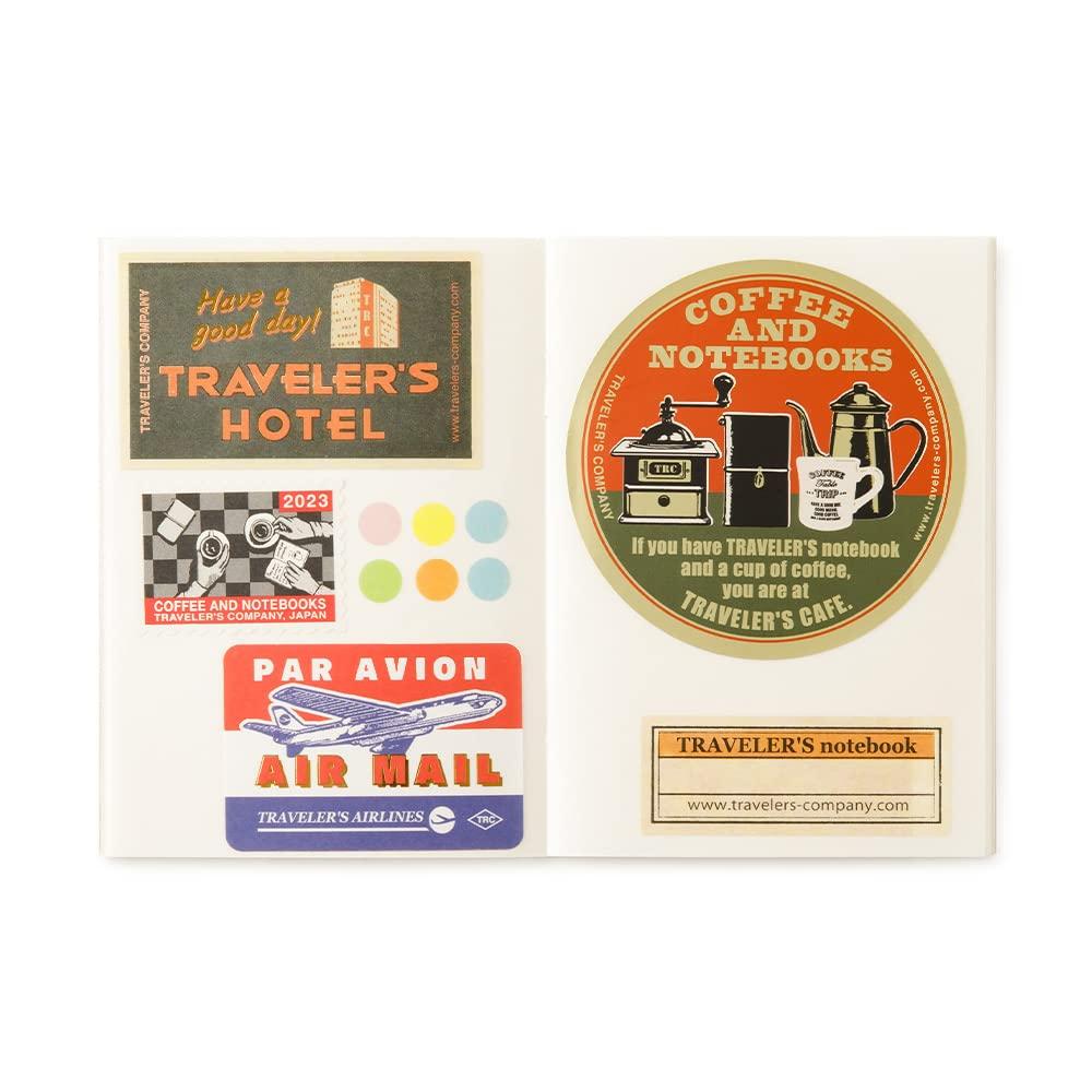 DESIGNPHIL Traveler's Company Traveler's Notebook Refill Sticker Sheet Passport Size White 14470006