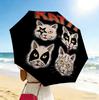 Rock Cats Portable 3 Folds Umbrella Portable Windproof Folding Rain Umbrella For Travel Outdoor Sun Protection Travel Outdoor Gift