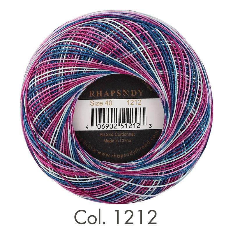 Rhapsody Premium Cotton Crochet Thread Size 40 for Tatting Needlepoint Knitting Bobbin Lace Quilting Sewing Mercerized