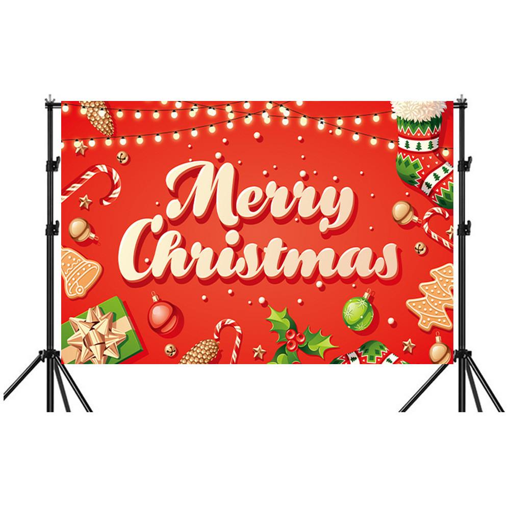 Christmas Background Banner Polyester Festival Party Decor For Holiday Event
