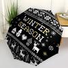 1pc Winter Season Automatic Folding Umbrella - 8-Rib Automatic Open/Close, Portable Collapsible Compact Umbrella yy251218037