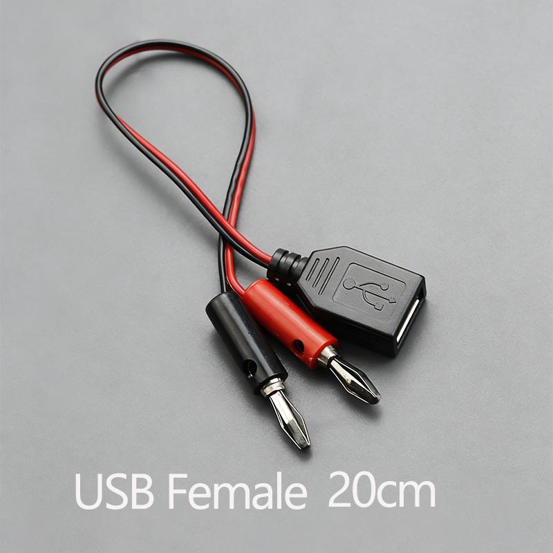 DIY Test Cable USB Male/Female to 4mm Banana Plug a Female Charging Cable USB Socket to Banana Plug Connection Wire