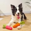 Squeaky Dog Chew Toy for Aggressive Chewers Rubber Tough Carrot Dog Toy for Teeth Cleaning Interactive Puppy Toy for Large Medium Small Breeds