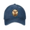 Rustic Woodland Stag Emblem Artwork  New Vintage Washed Cotton Baseball Cap Sun Hats