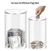 Transparent Acrylic Piggy Bank with Lid: Store and Withdraw Money for Kids