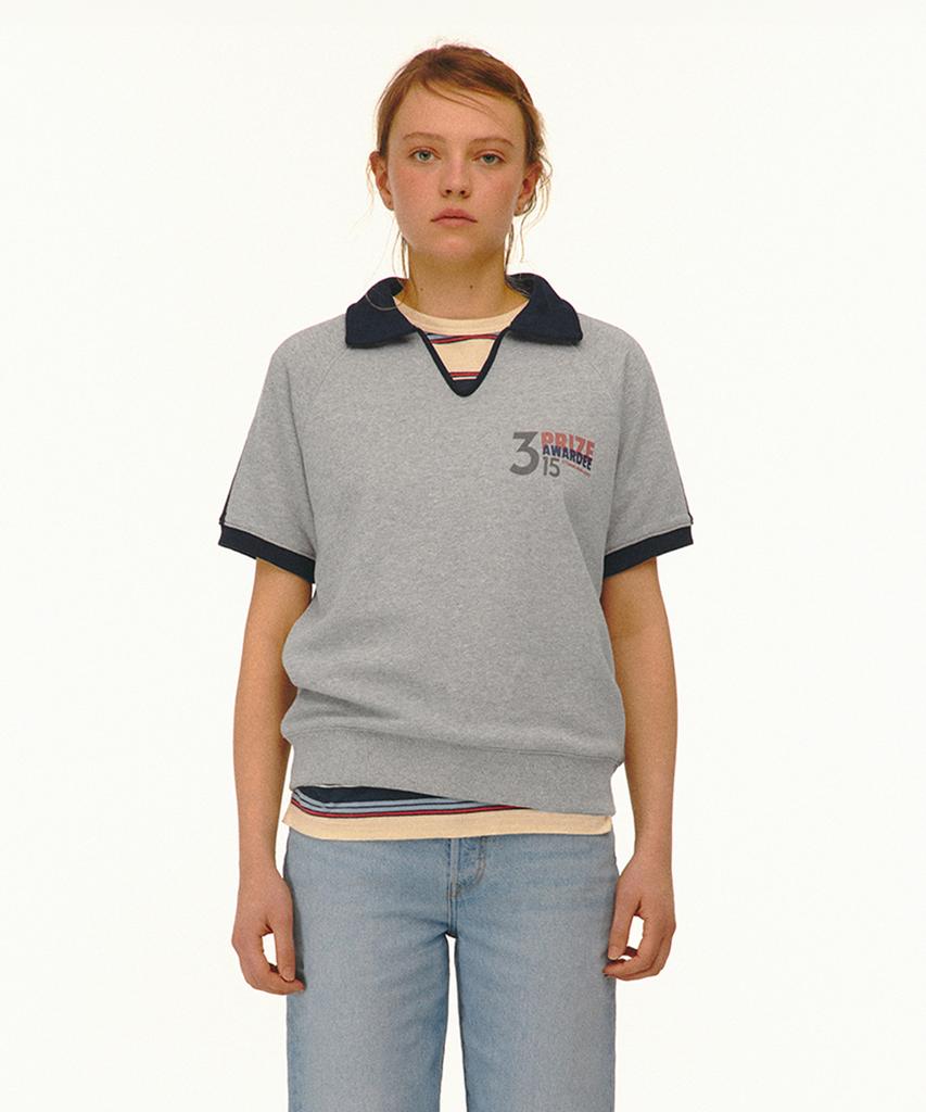 Tekes Prize Short Sleeve Sweatshirt Melange Gray