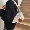 Cute Embroidered Bowknot Butterfly Shoulder Bag Women Pleated Handbag Half-Moon Underarm Bag  Oxford Nylon Bow Tote Bag