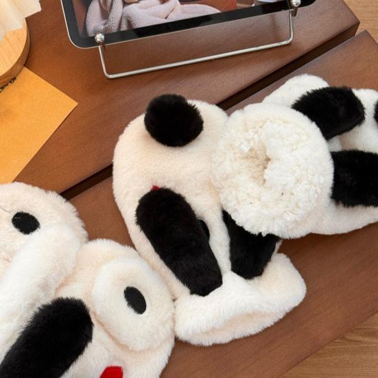 Cute Plush Dog Mittens Women Men Big Ear Dog Gloves Warm Fuzzy Animal Mittens for Winter Outdoor Street Daily Errands