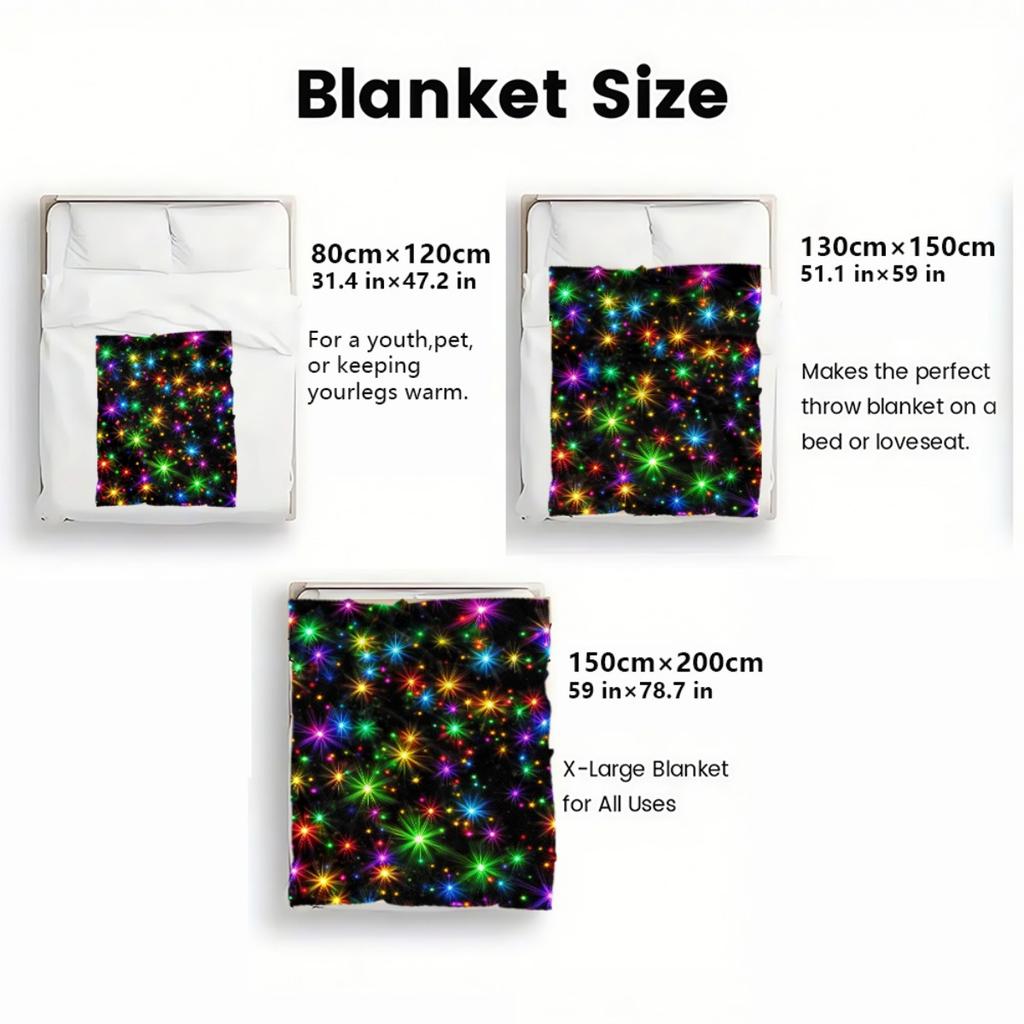 Colorful Starburst Galaxy Pattern Black Background Fleece Blanket Space Theme Decor Soft Flannel Throw For Kids And Adults