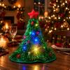Tinsel Christmas Hat with Ornaments Lightup Tree Star Glittering for Seasonal