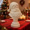 Yousheng 1/2Pcs White Santa Claus Head Statue Resin Figurine Christmas Tabletop Decoration Tabletop Bookshelf Home Decor Ornament
