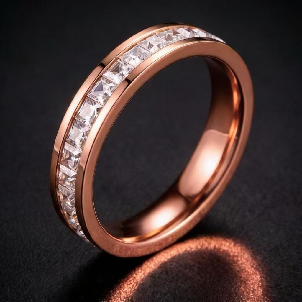 Luxe Dames RVS Ring: Elektrogeplateerd titanium, vervaagt niet, veelzijdig ontwerp