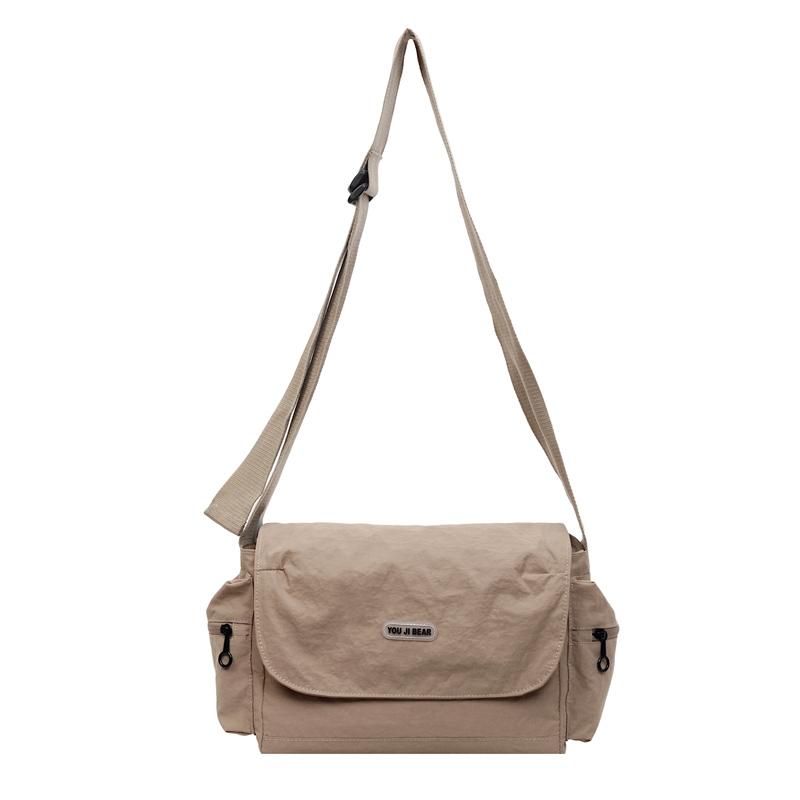 

Вместительная легкая студенческая наплечная сумка для женщин, однотонная сумка кросс-боди хаки