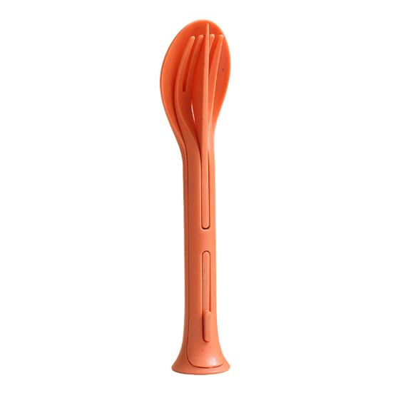 Yousheng 3-In-1 Portable Cutlery Set with Fork Spoon Cutter Food Grade Reusable Outdoor Camping Picnic Hiking Travel Nesting Flatware Utensils Kit