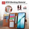 Pro Xiaomi Redmi 15 5G (Globální) (169 mm) Pouzdro Blokování RFID Kapsa na zip Kožená peněženka Kryt na telefon s popruhem