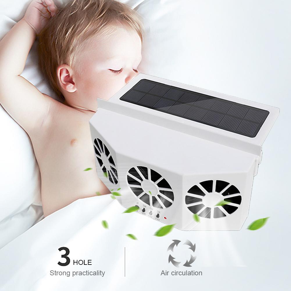 Solar Powered Car Exhaust Fan Car Window Fan Cooling Radiator Energy Saving Auto Cooler Fan Portable Deodorization Ventilator