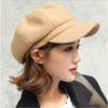 Solid color woolen octagonal hat children's autumn and winter new Bere duck tongue casual fashion green painter British hat