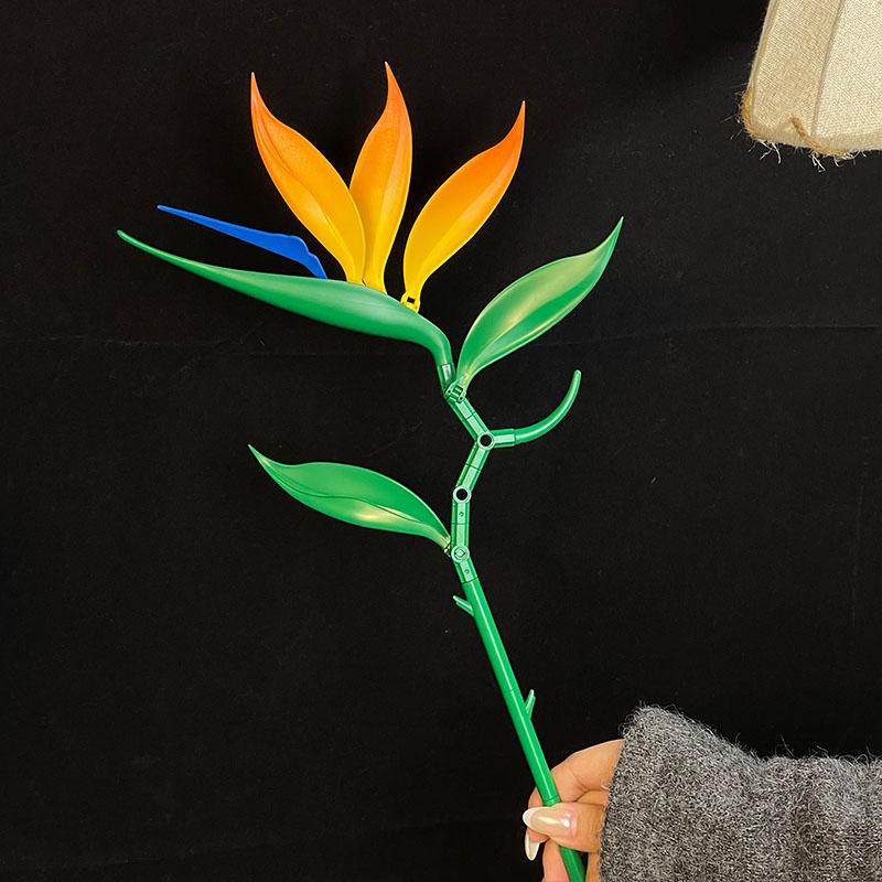 Moc Eternal Flowers Rose Bouquet Building Block Model Kit Ornament Assembly Creative Diy Educational Adults Toy Brick Home Decor