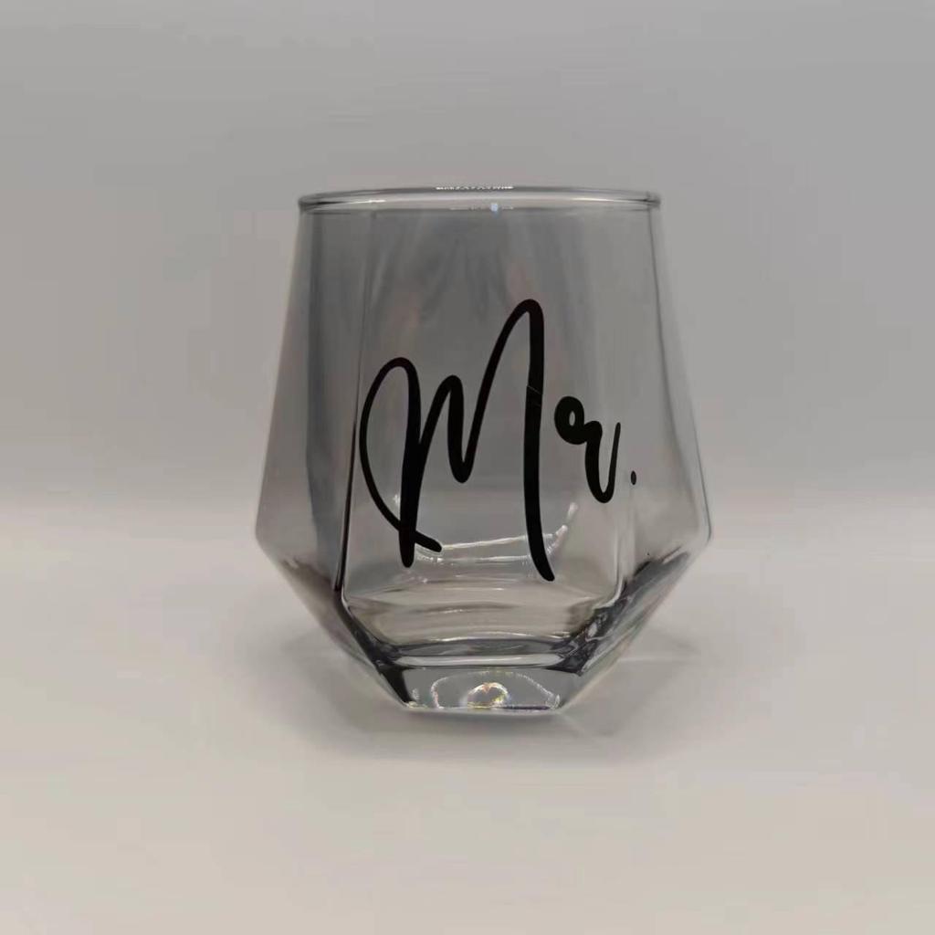 Sechseckiges Diamantglas: Bunter Getränke- und Whiskybecher