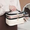 Simple Double Layer Cosmetic Pouches Versatile Makeup Container Bag with Double Layer Designs for Office and Vacation