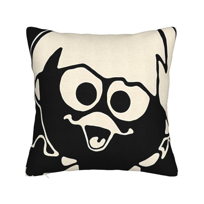 Cute Cartoon Ghost Pillowcase Black White Monster Cushion Cover Kawaii Halloween Decor Living Room Sofa Throw Pillow