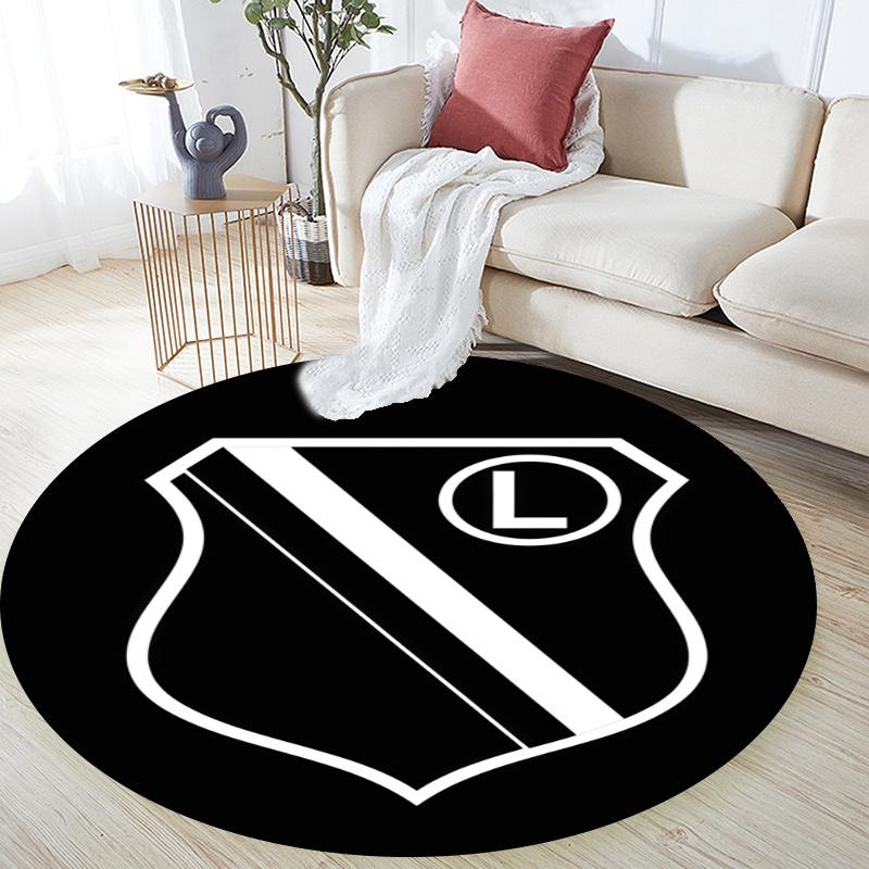 Legia Warszawa pattern round rug,Carpet Rug for Living Room Bedroom Playroom ,Non-slip Floor Mat,Holiday Gifts and Birthday Gifts.