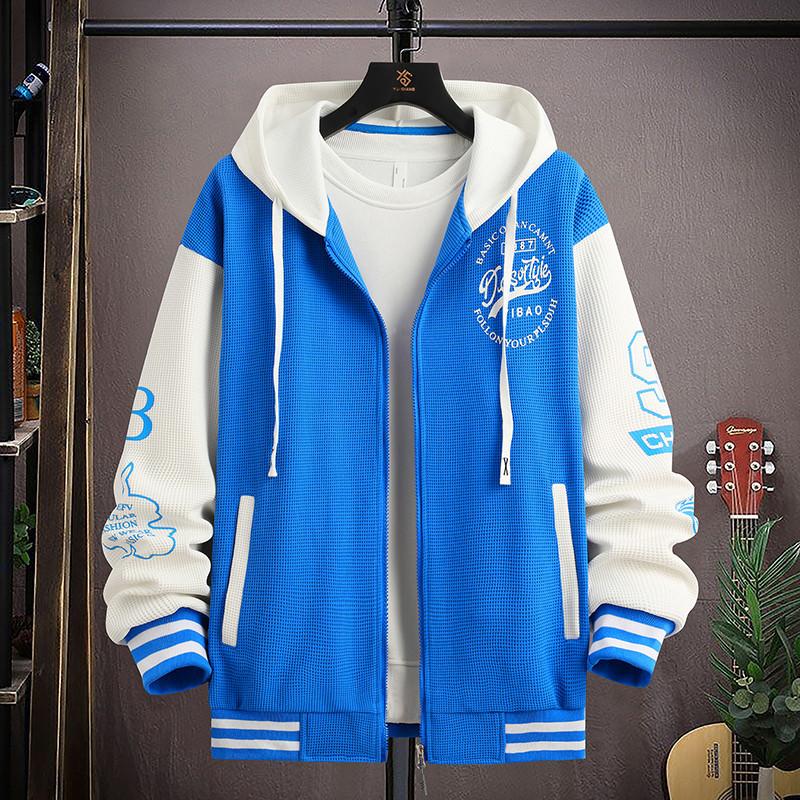 Spring and Autumn Coat Men's Casual Loose Hooded Baseball Jacket