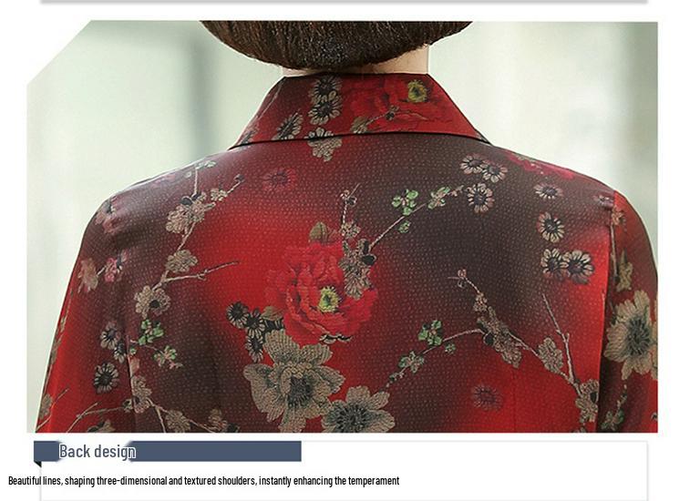 Women's Summer Fashion Silk Blouse for Middle-aged Mothers - Three-quarter Sleeve Top