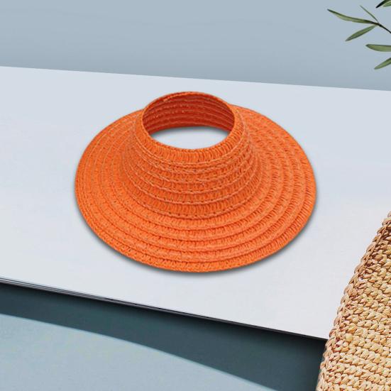 Straw Hat for 17cm Dolls Woven Beach Sun Hat Bohemian Summer Vacation Photo Prop Gift for Doll Lovers