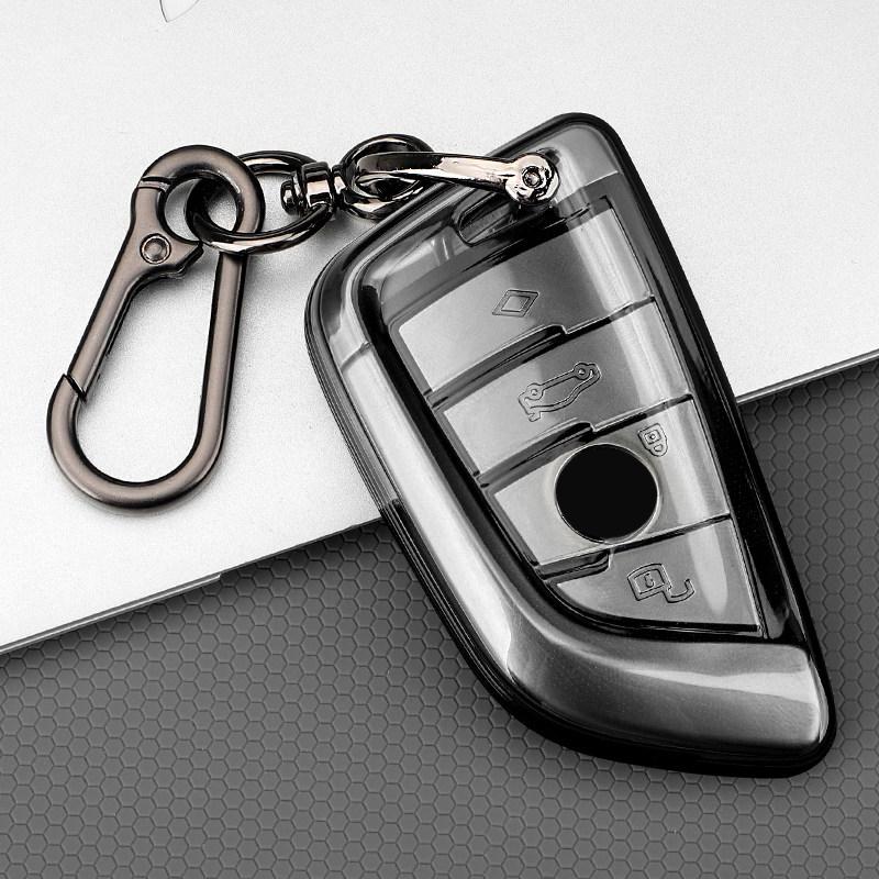 Transparent Black Tpu For Bmw F30 F20 F10 F18 F22 F01 X3 X4 F06 F02 M3 M5 Remote Car Key Case Cover Holder Protector Accessories