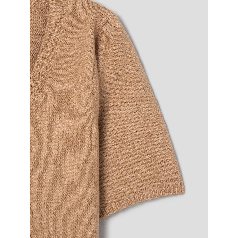 8SECONDS Square Neck Short Sleeve Pullover Beige