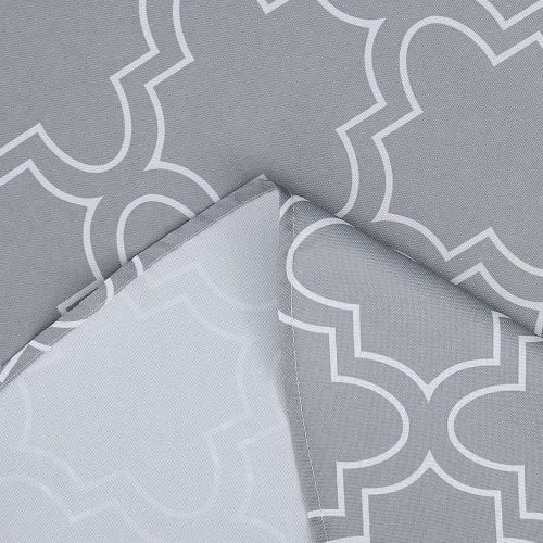 AooHome Runde Glanz-Tischdecke, Wasserabweisend, Nordischer Stil, Fleckenabweisend, Leicht zu Reinigen, Waschbar, Grau, 150 cm Durchmesser, Rund