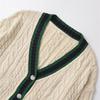 Women's PB&ZA 2024 Autumn/Winter Cable Knit V-Neck Cardigan