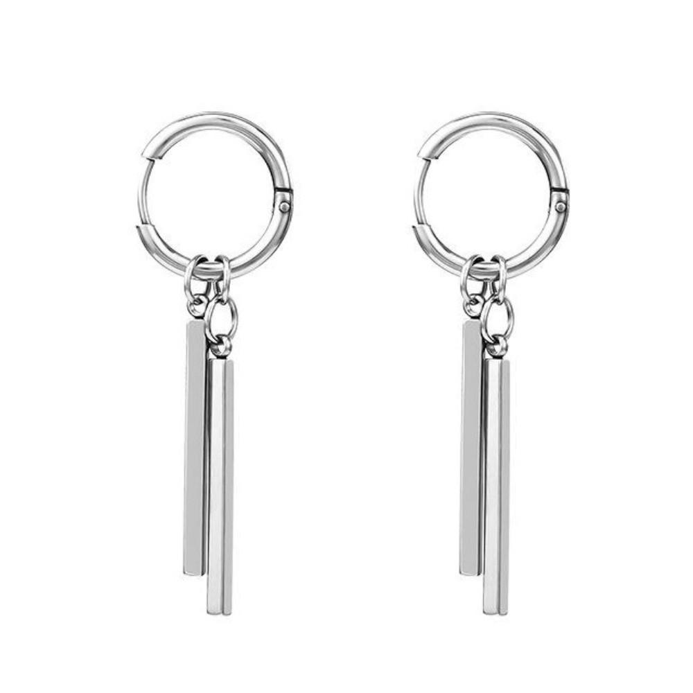 1 Paar Edelstahl Clip-Ohrringe Ohne Ohrloch Tassel-Ohrringe Für Damen und Herren