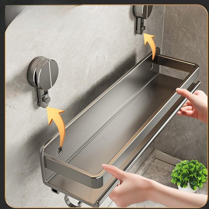Carbon Steel Wall Mounted Foldable Spice Rack With Strong Suction Cups For Kitchen Storage