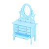 1:12 Scale Dollhouse Toilet Table High Simulation Wooden Miniature Dressing Table with Mirror