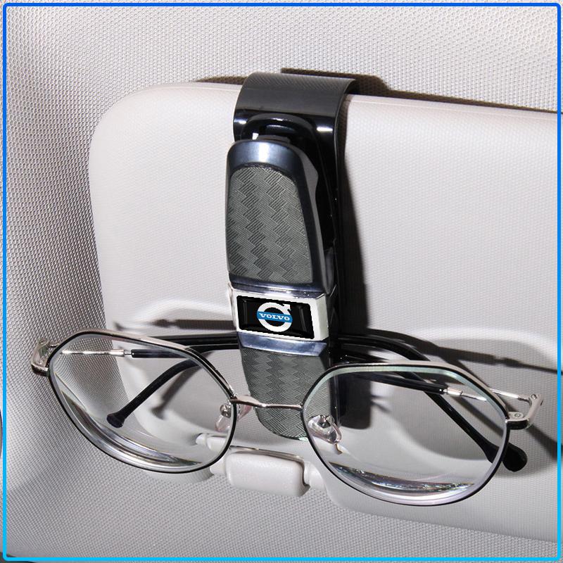 Auto Logo Car Sun Visor Glasses Box Universal Sunglasses Clip Card Ticket For Volvo Xc90 S60 S80 Xc60 Xc70 Xc90 Fh V50 S40 C30