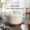 CateMaker Classic Enamel Double-Handle Soup Pot