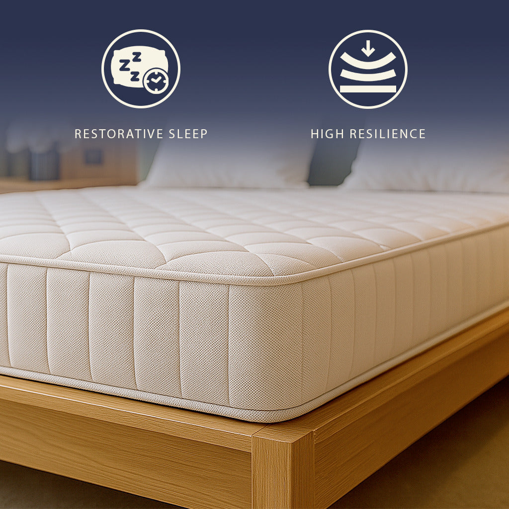 The White Stone Fire Retardant Memory Foam Mattress Height 20 Cm | | Hypoallergenic and Antibacterial Cover