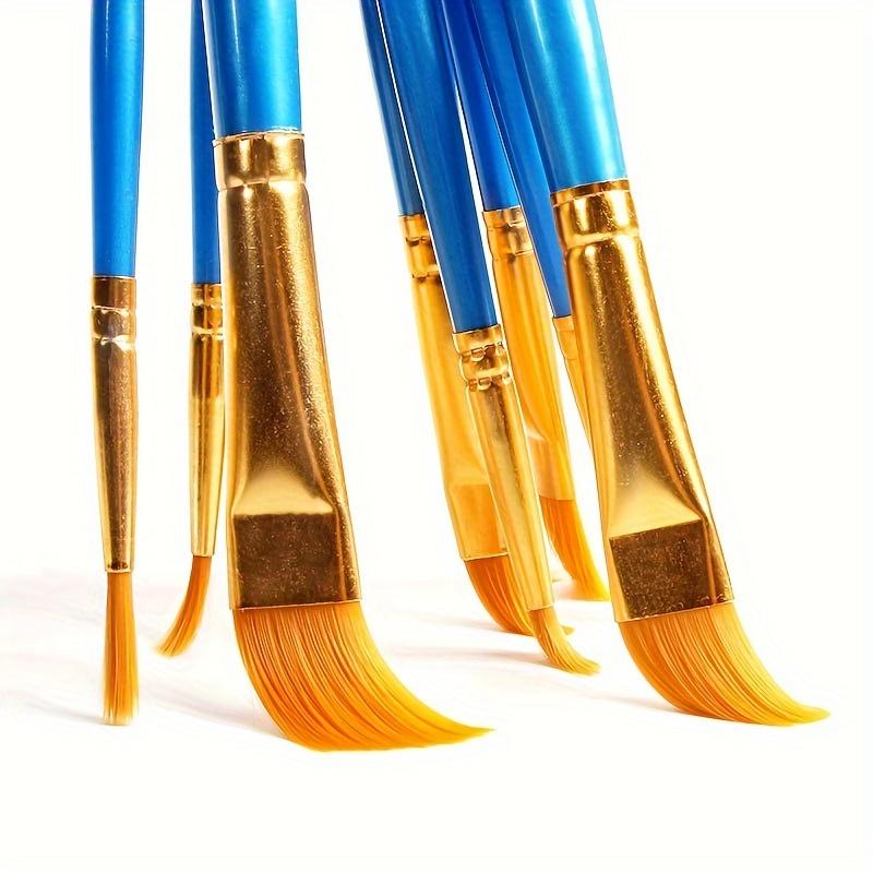 Vibrant Nylon Bristle Paint Brush Set with Durable Plastic Handles - Perfect for Oil, Watercolor, and Gouache Artworks - Multicolor Selection