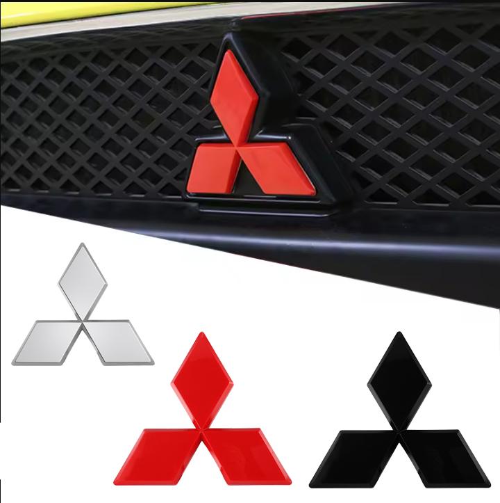 for Mitsubishi Lancer Pajero V3 Car Front Grille Badge Rear Trunk Refitting Emblem ABS Head Stickers Car Exterior Accessoreies