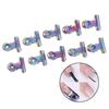 10 Pcs Nagel Tipps Clip Finger Poly Quick Builder Gel Verlängerung Stahl Wrap Werkzeuge
